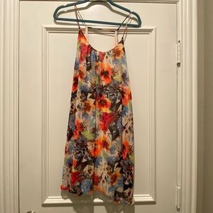 Multicolor Floral Spaghetti Strap Shift Dress